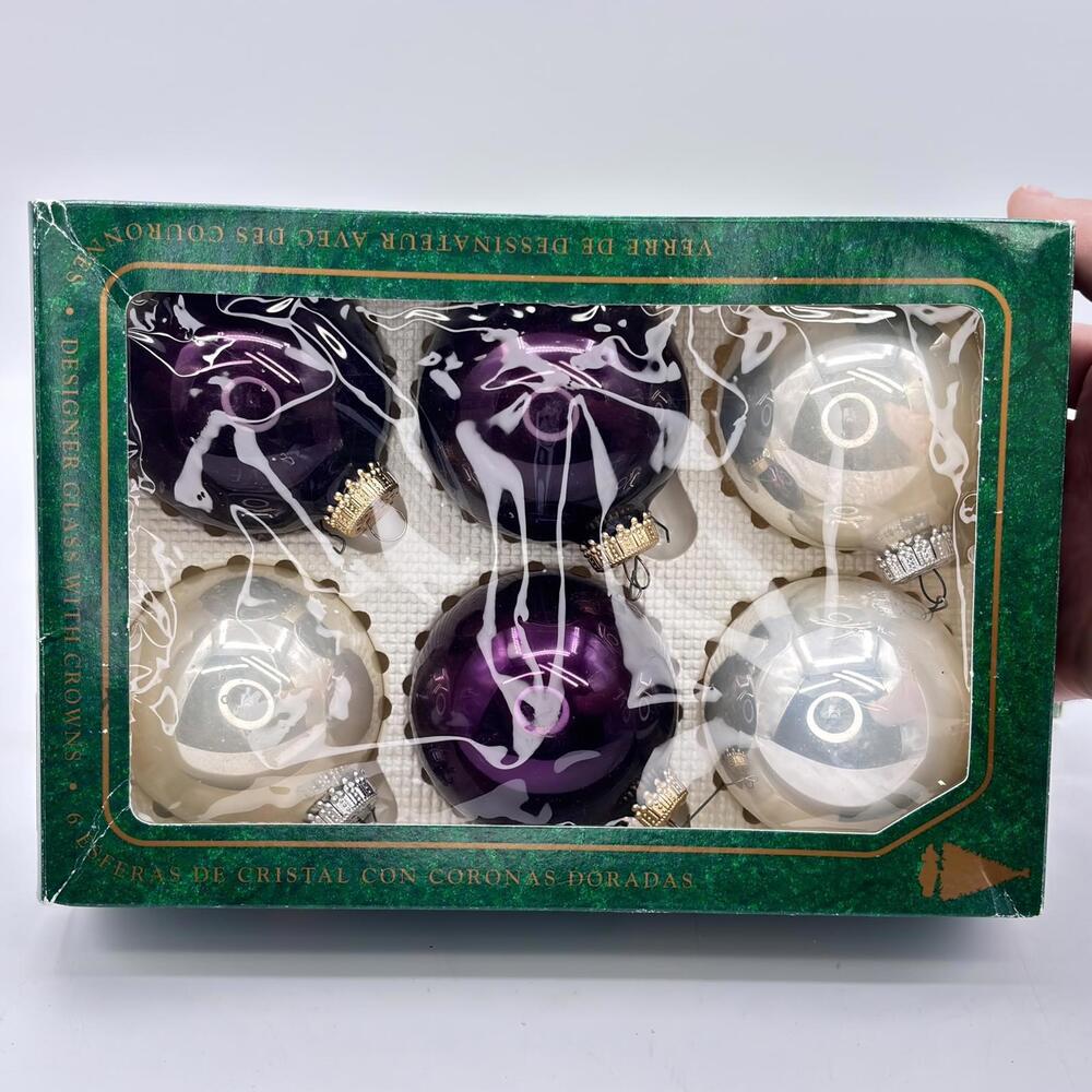 Christmas by Krebs Designer Glass Ornaments, 2 Sets of 6